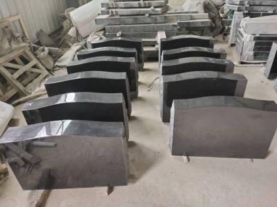 Hot Sale Absolute Black Granite Serp Top Upright Monuments Headstone