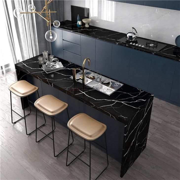 Foshan Artificial Stone Calacatta Black Marble Quartz Stone Countertop