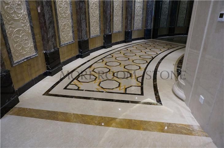 Lobby Flooring Design Water Jet Marble Medallion Flooring