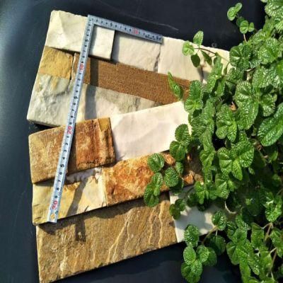 Natural Yellow Cultural Stone Supplies Slate Wall Cladding Ledge Stone