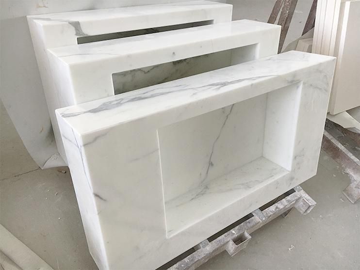Manufacturer Wholesale Fashion Calacatta White Marble Bathroom Vanity Marble Vanity Top Countertops Vanity Tops