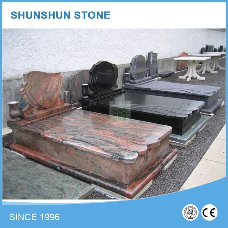 Customized Stone Hungarian Style Black Granite Tombstone