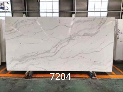 New Color Artificial Calacatta Marble Looking Quartz Stone with Beautiful Veins