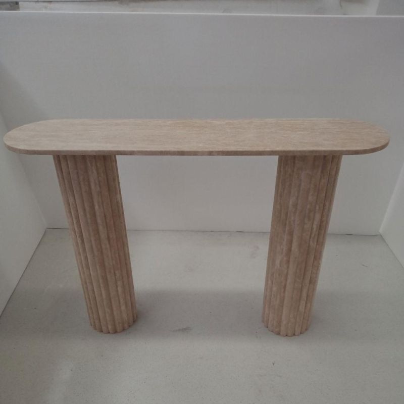 China Wholesale Home Furniture Beige Travertine Marble Table Top for Decoration