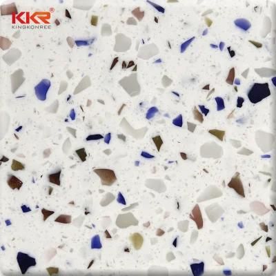 Big Chips Blanco 1/2&quot; Solid Surface Sheet Terrazzo