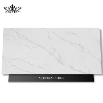 Expert Mvjay Polished/Honed/Leather Finish Calacatta Stone Slabs/Tiles Artificial Quartz for Kitchen Worktops Countertop