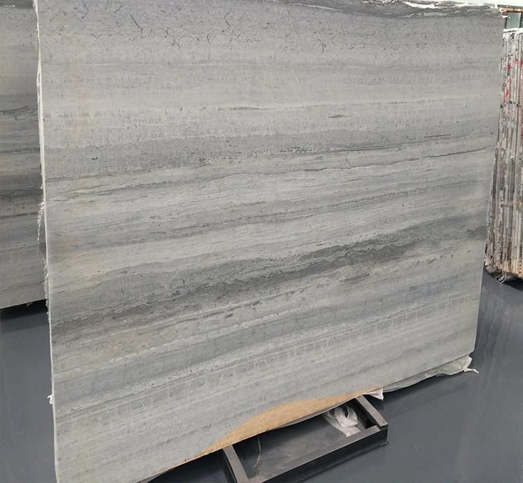 12"X24" Highly Polished Natural Chinese Blue Grey Wood Grain Serpeggiante Marble Wall Floor Tiles