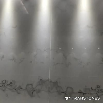 Transtones Architectural White Fake Stone Slab Alabaster Stone Wall Sheet