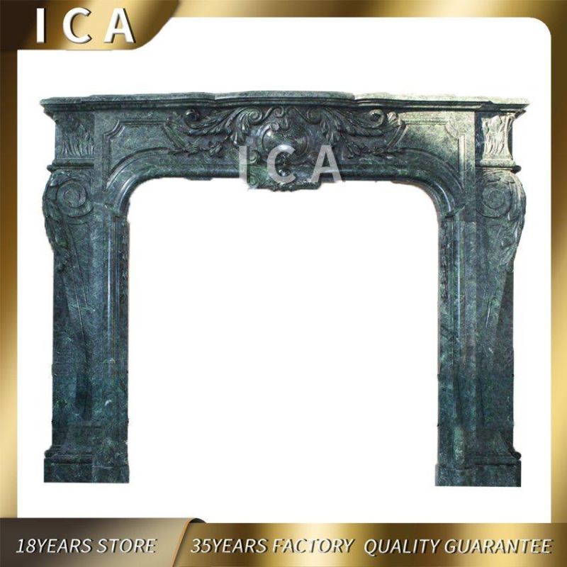 Luxury Living Room Modern Marble Stone Classical Fireplace