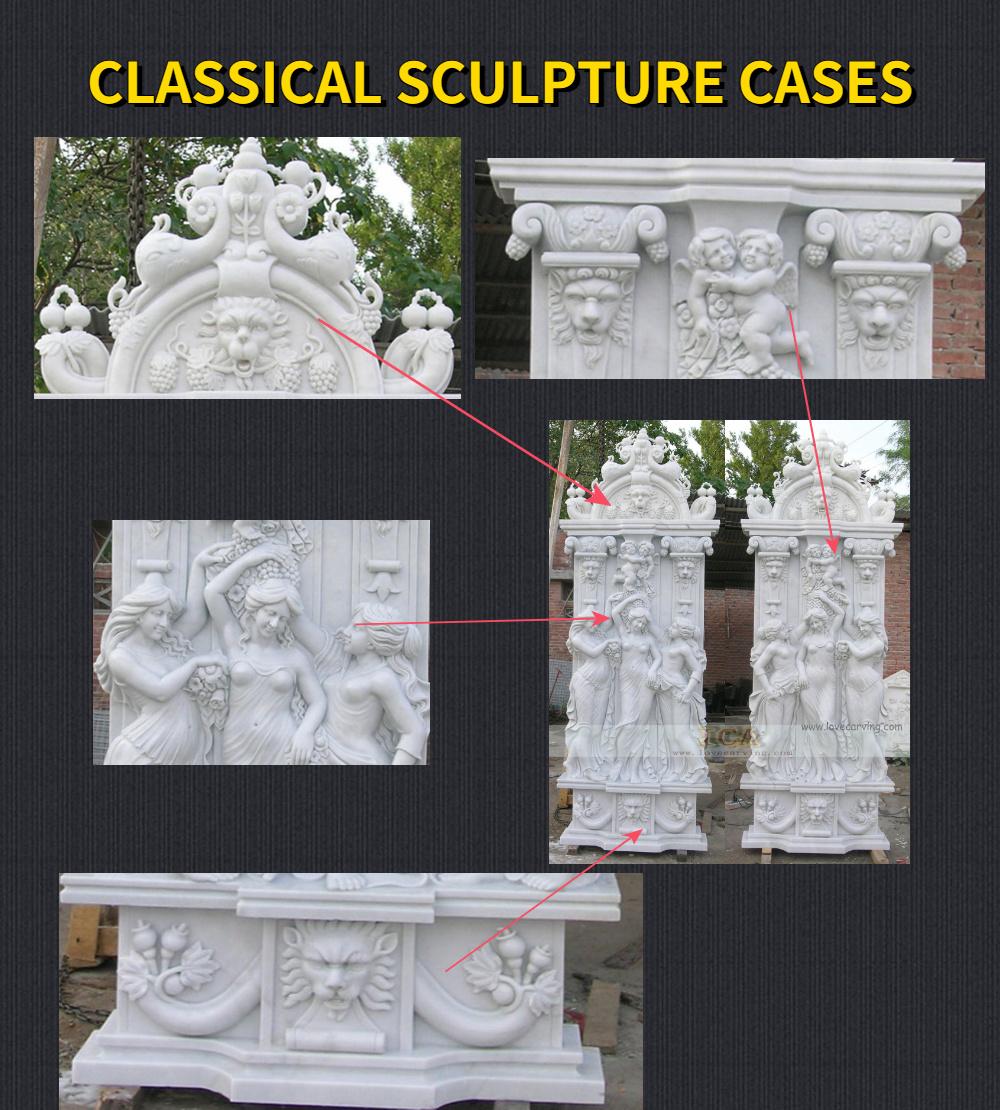 Hand Carved Chinese White Marble Stone Roman Column for Sale