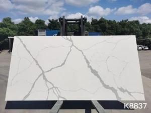 Engineered Quartz Stone Slab White Calacatta K8837