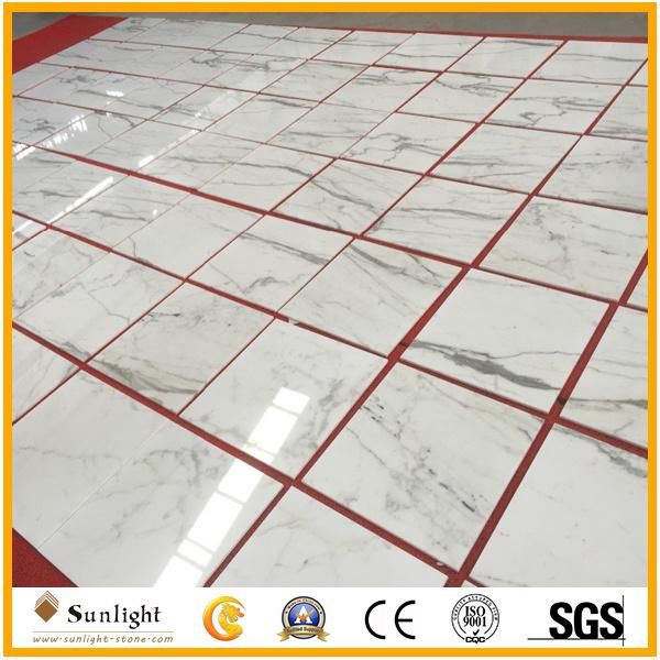 Natural Luxurious Calacatta White Marble Stone Tiles for Floor, Wall