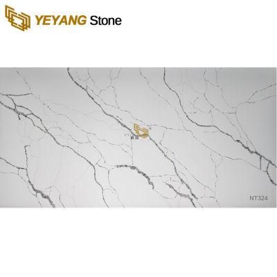 Countertop Material Quartz Stone with Black Veins for Kitchen/Bathroom/Floor/Wall//Countertop