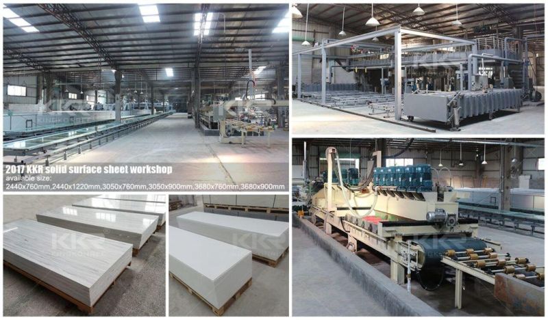 12mm Acrylic Solid Surface White Marble Stone for Kitchen Countertop