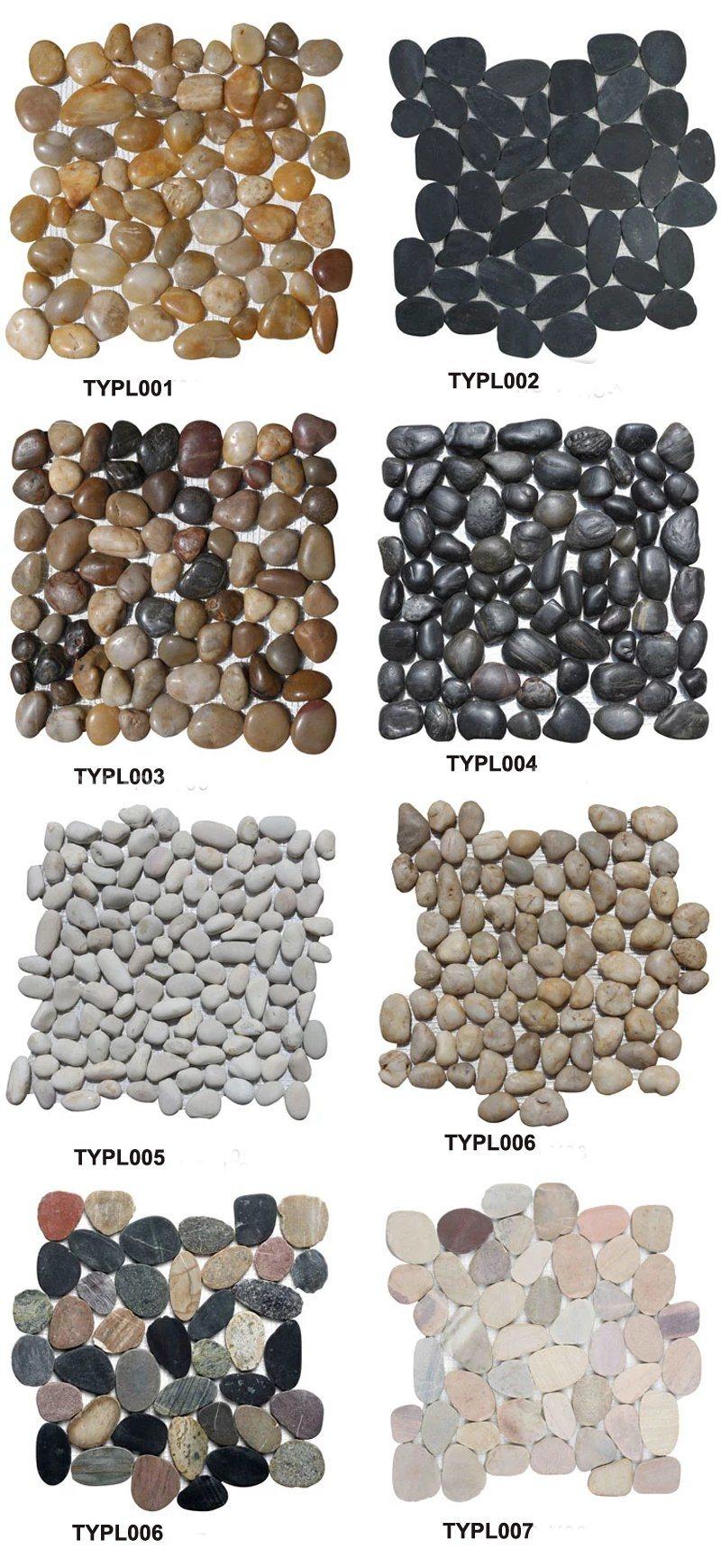 Natural Pebble Stone Landscape Stone Black River Pebbles Stone Floor Tile