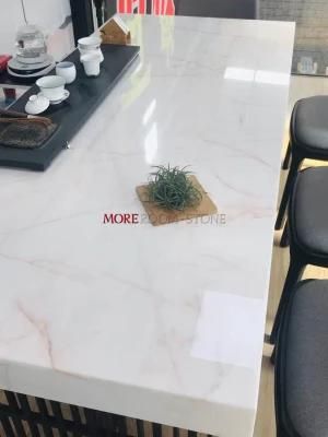Custom Natural Stone White Onyx Stone Countertops Design with Gold Veins