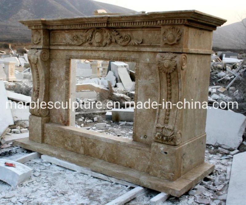 Hand Carved High Quality Marble Fireplace for Home Decoration (SYMF-179)