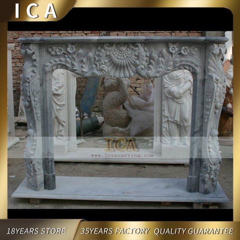 Modern White Marble Fireplace Stone New Design Fireplace