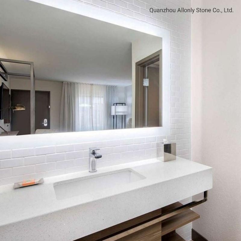 Wholesale Pure White Prefab Quartz Countertops for Bathroom and Kitchen