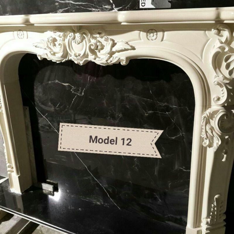 Hand Carved Classic White Marble Fireplace for Home Decoration