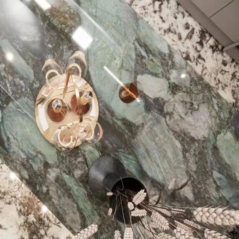 Luxury Kitchen Counter Top Emerald Green Stone Slab Tiles Granite