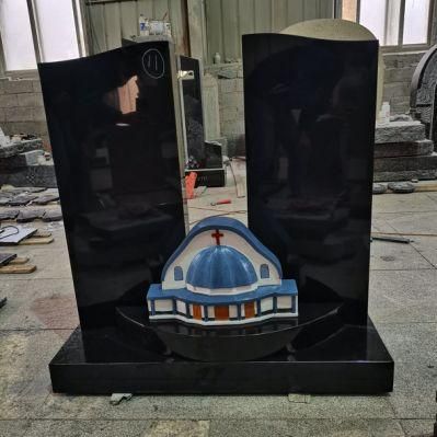 American Custom Monument Quality Indian Black Coloured Memorials Factory Price