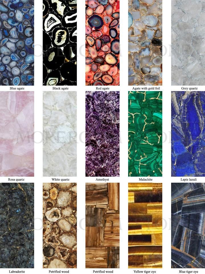 Luxury Stone Translucent Semi Precious Stone Amazonite Green Granite with Glass or Aluminum Honeycomb Base