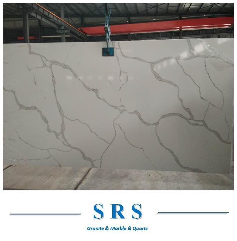 White Italian Calacatta Artificial Quartz for Vanity Tops/Table Tops/Countertop