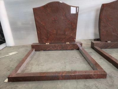 Multicolour Red Granite Upright Tombstone Monument Headstone