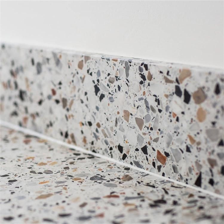 Precast 600X600 Crushed Marble and Glass Chip Terrazzo Mosaic Tiles Wall