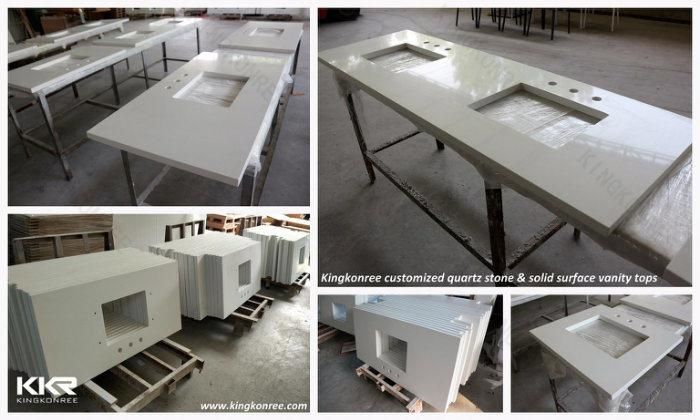 Kitchen Furniture Prefab Sparkle Engineered Quartz Stone Countertop