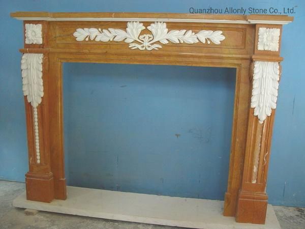 European Indoor Decoration Hand Carved Marble Fireplace Surround for Home Decoration