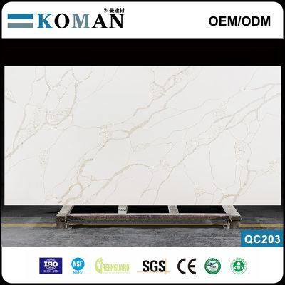 Calacatta Gold Quartz Stone Manufacturer 56USD/Sqm Wholesale Price
