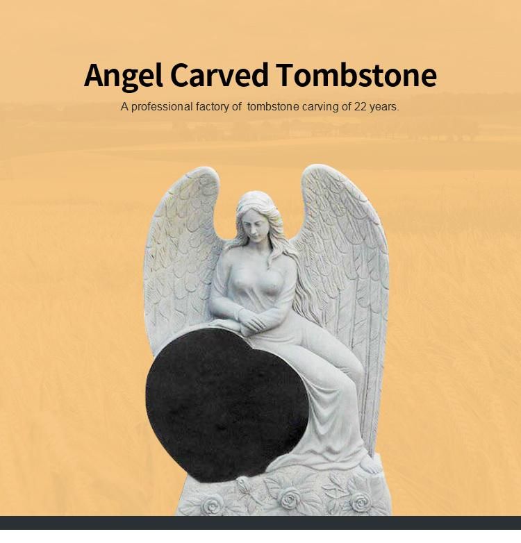 Angel Heart Granite Tombstone European Style