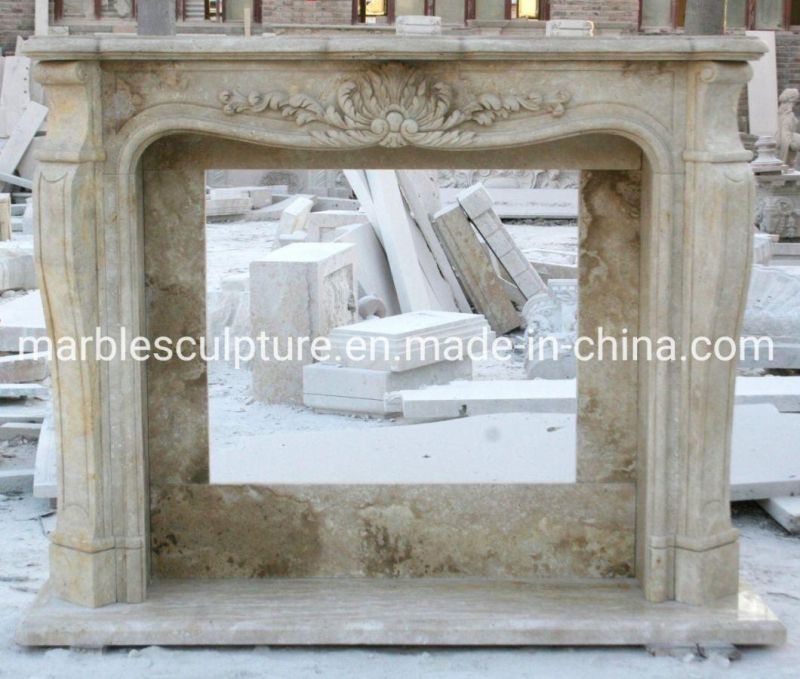 Custom Indoor Home Decoration Marble Carving Fireplace (SYMF-085)