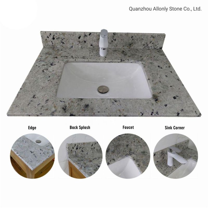 Colonial White 48 Inch Granite Bathroom Vanity with Undermount Sink