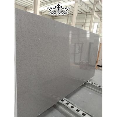 Chinese Factory Grey Color Sparkle/Crystal/Glass Artificial Quartz/Quarz/Quarzo Stone Slabs for Kitchen/Bathroom