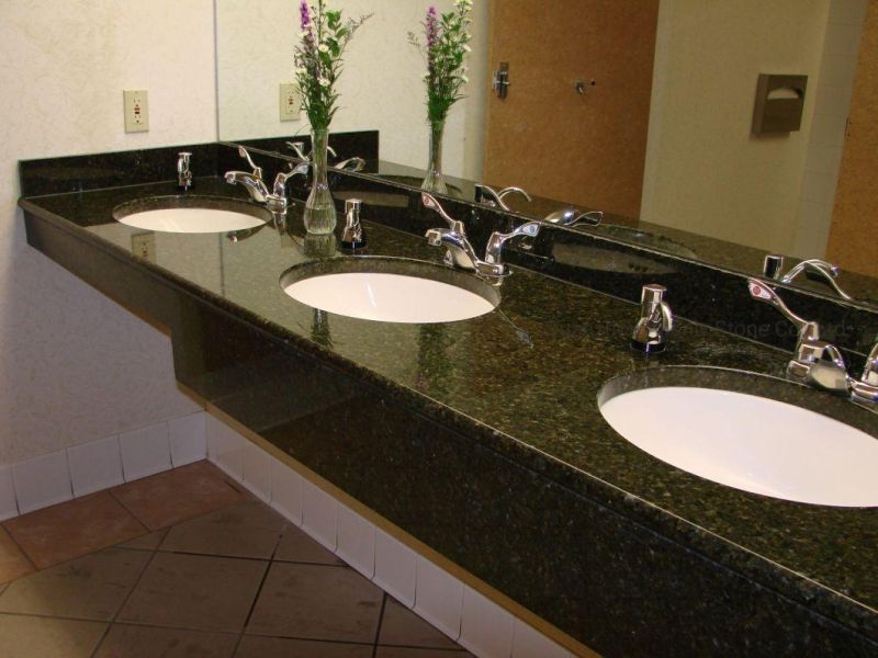 43 Inch Custom Made Natural Stone Black Pearl Granite Vanity Top for Bathroom