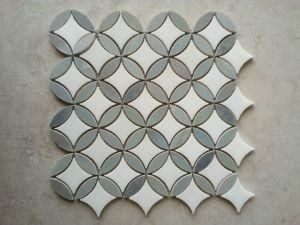 Thassos Crystal White &amp; Italy Grey / Marble Mosaic Tile Backsplash