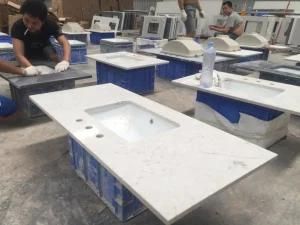 White Quartz with The Sink Countertop