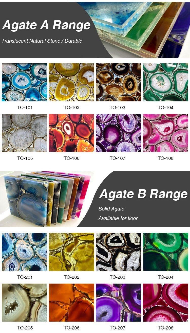 Green Crystal Agate Big Slices Translucent Onyx Marble for Agate Table