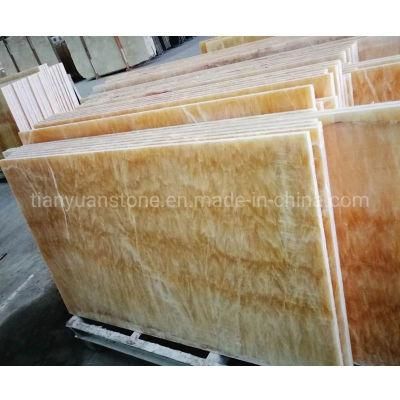 Yellow Onyx Marble Cut- to -Size Tiles for Wall Stone