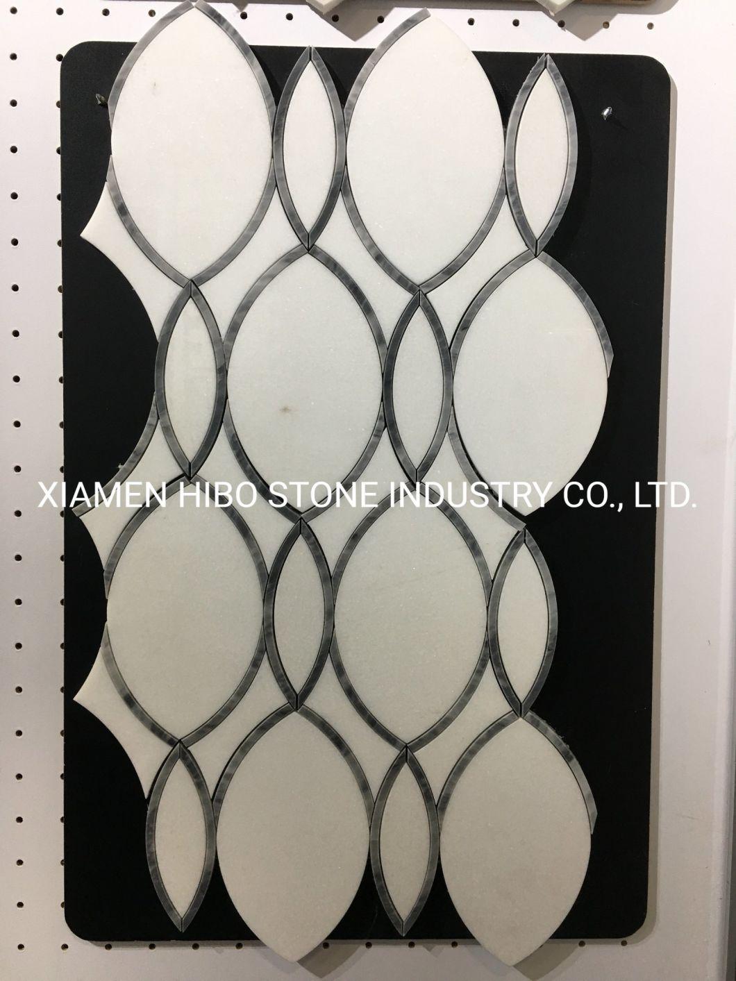 Marble Stone Mosaic with Brass/Stainless Steel/Metal/Shell Pattern Interior Wall/Floor/Kitchen Backsplash Mosaic Tile