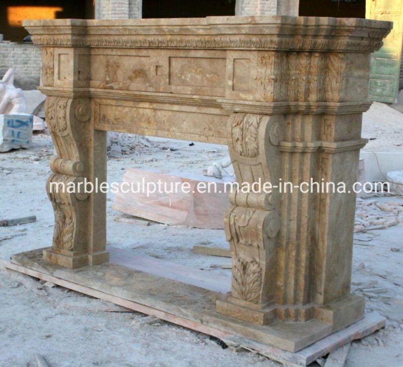 Classic Style Antique Home Decoration Sculptures Marble Fireplace (SYMF-040)