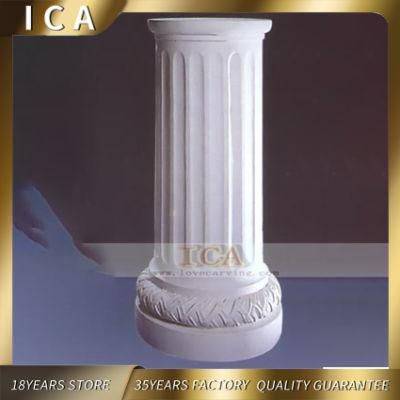 Natural Stone Marble Round Pillar Design Flower Pot Pedestal Stand