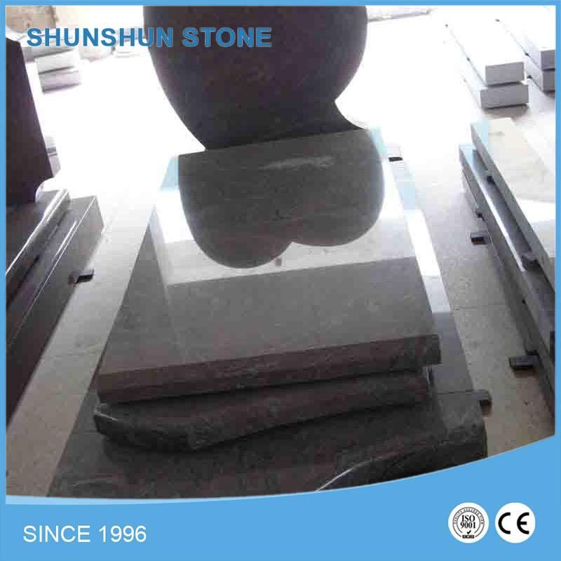 Customized Stone Hungarian Style Black Granite Tombstone