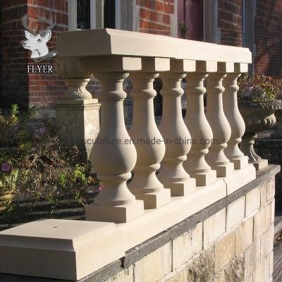 Natural Stone Marble Balustrade House Decorative Stone Railings White Marble Balcony Baluster