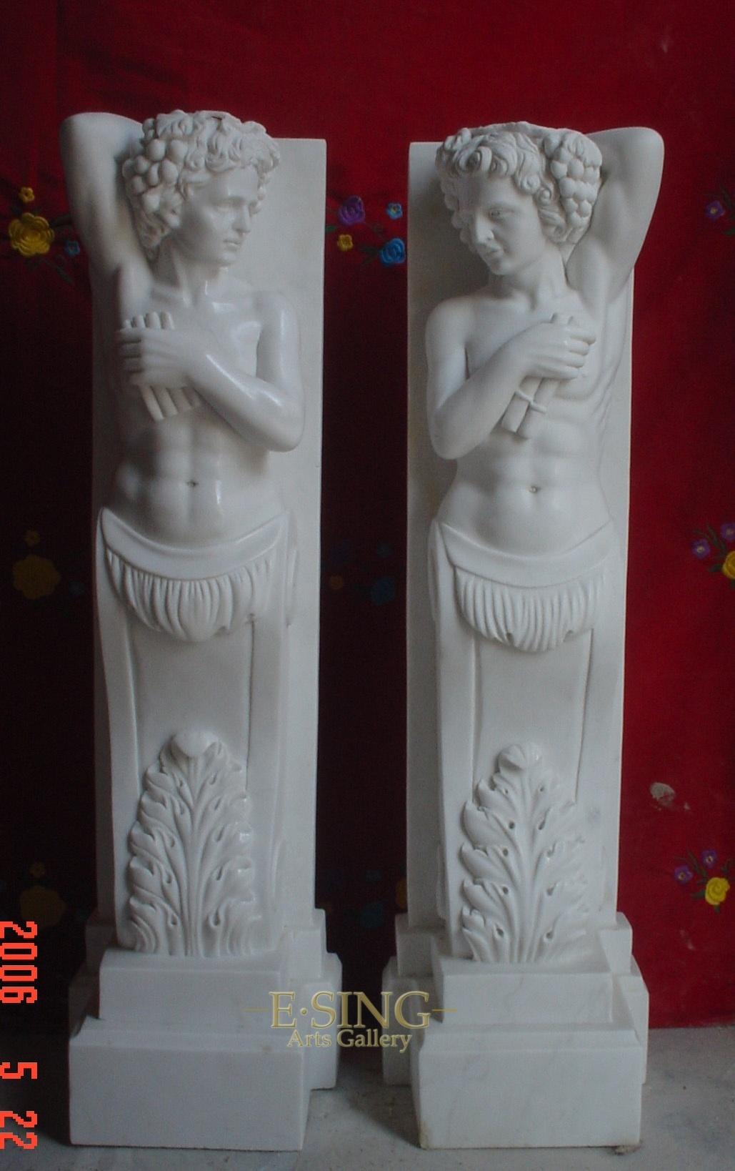 White Marble Home Decorative Garden Stone Marble Statue Balcony Column
