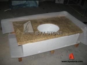 Light Emperador Marble Vanity Top for Hotel Bathroom