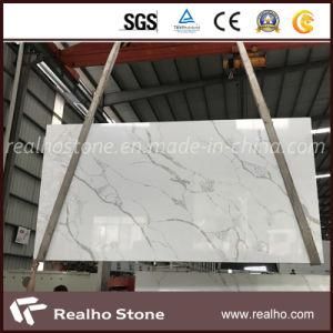 Artificial Stone Calacatta White Quartz Slab for Kitchen Countertop